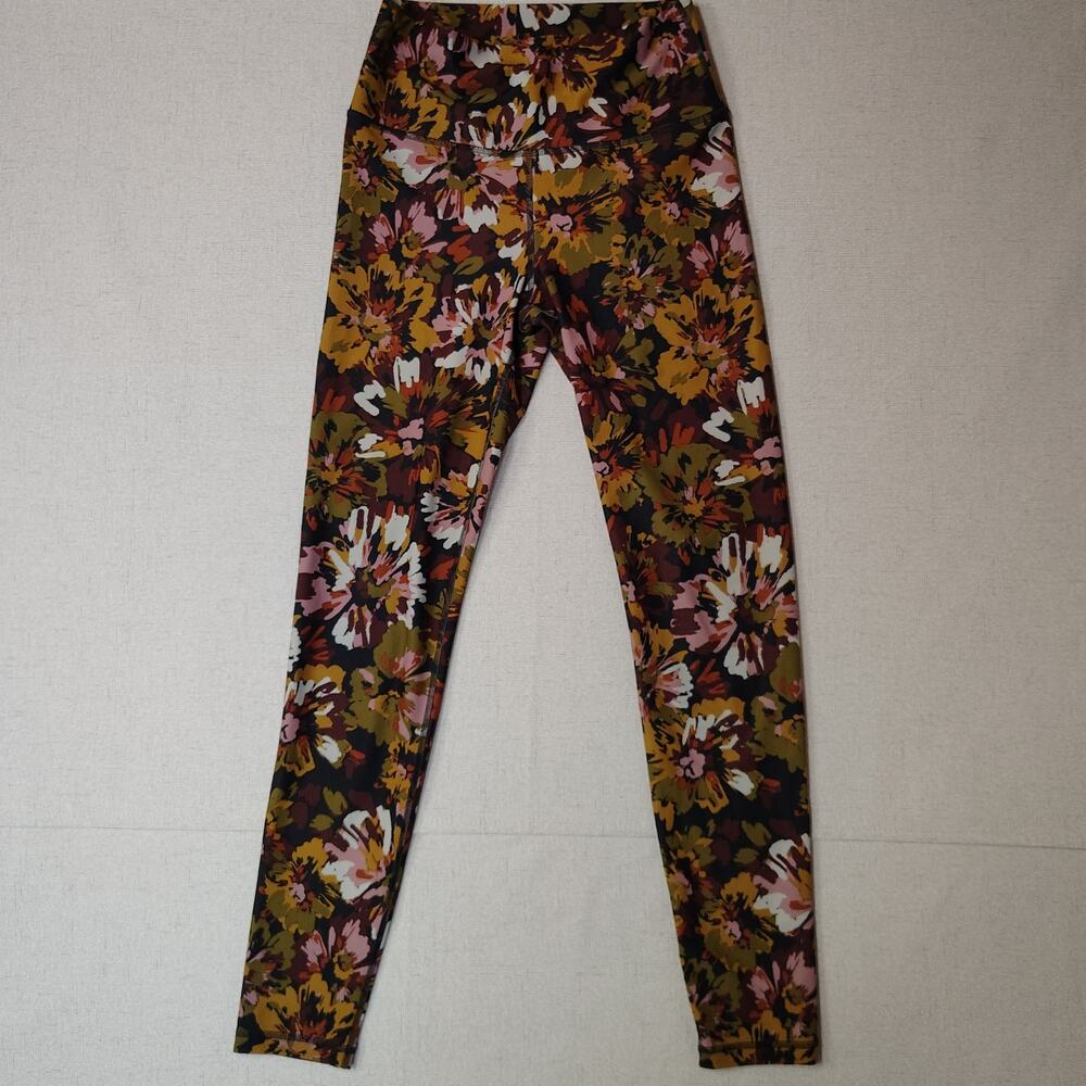 Old Navy PowerSoft Leggings M Tall High Rise Floral Active Yoga Full Length